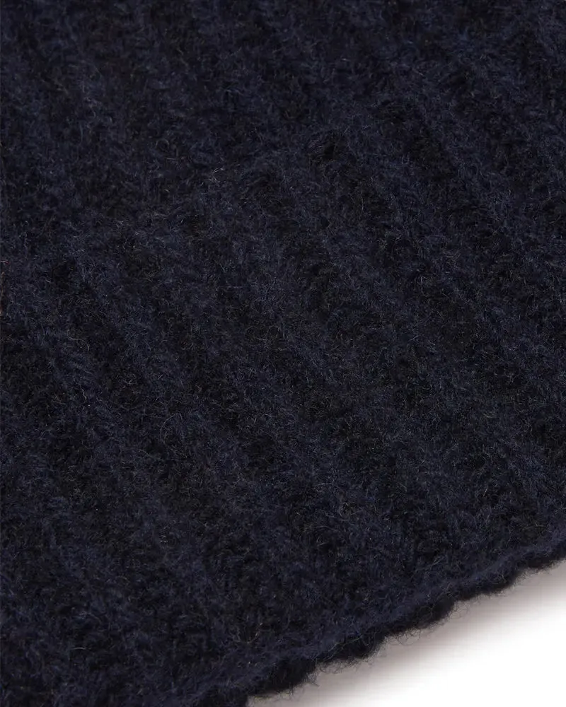 Lambswool Beanie Hat - Navy