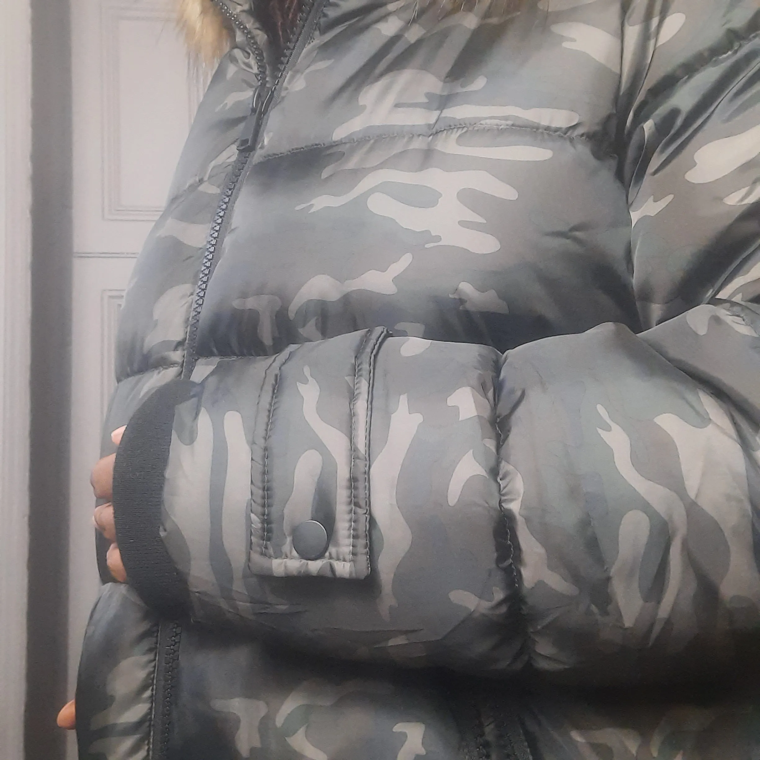 Lane Bryant Camo Puffer Coat With Hood Size 18/20