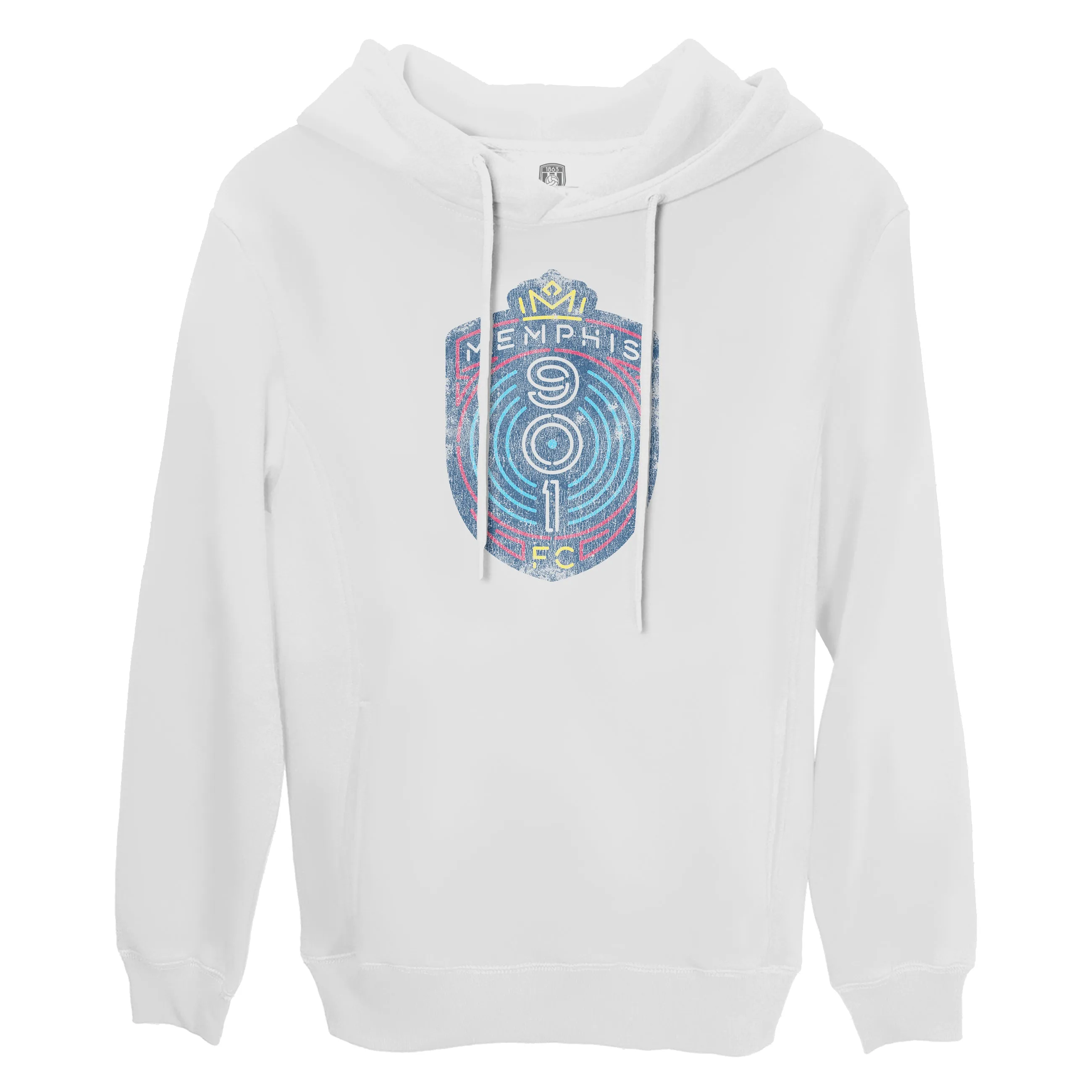 Memphis 901 FC Color Badge Fleece Pullover Hoodie - White