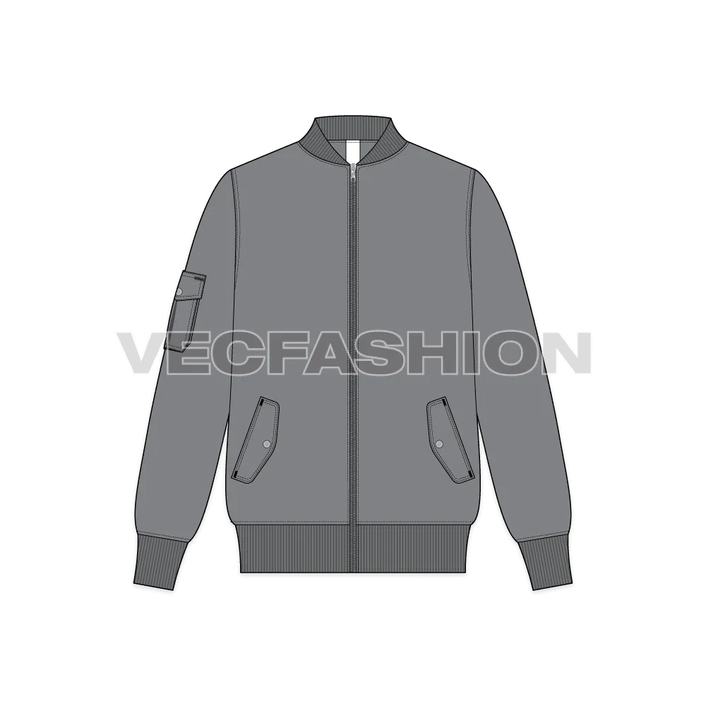 Mens Bomber Jacket Vector