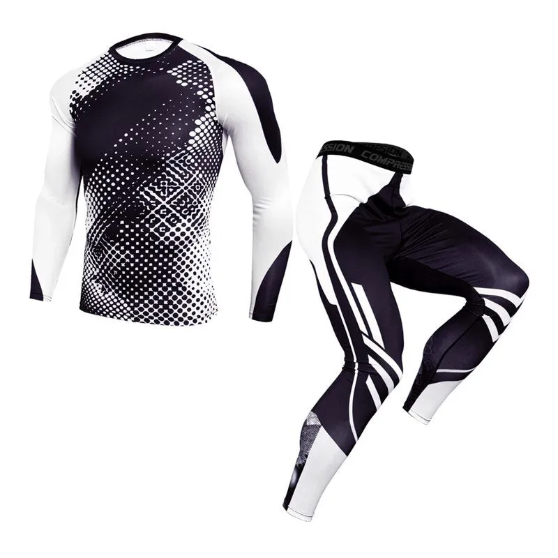 Men's Thermal Compression Fitness Training Suit