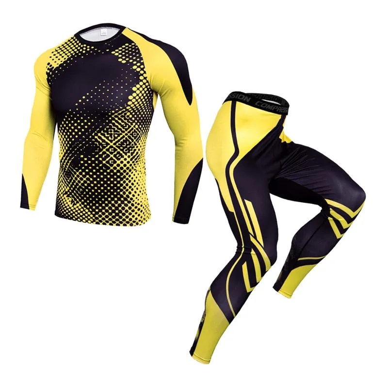 Men's Thermal Compression Fitness Training Suit