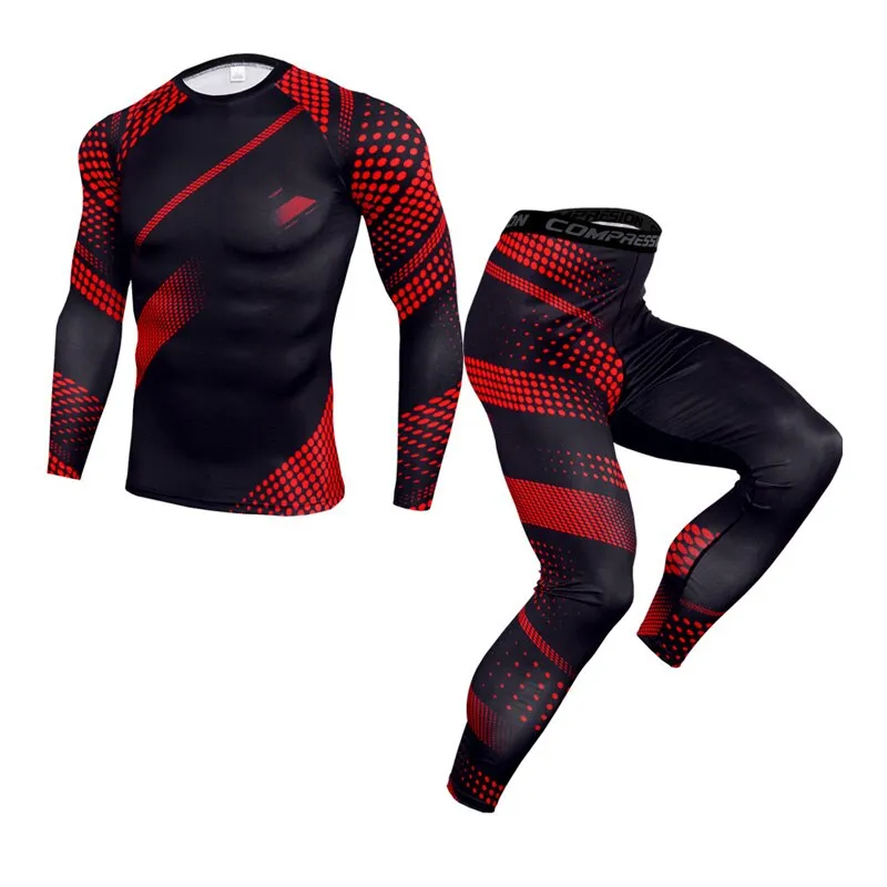 Men's Thermal Compression Fitness Training Suit