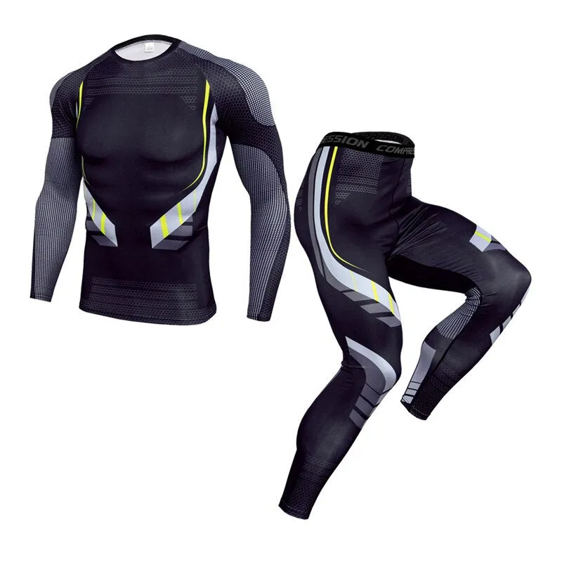 Men's Thermal Compression Fitness Training Suit