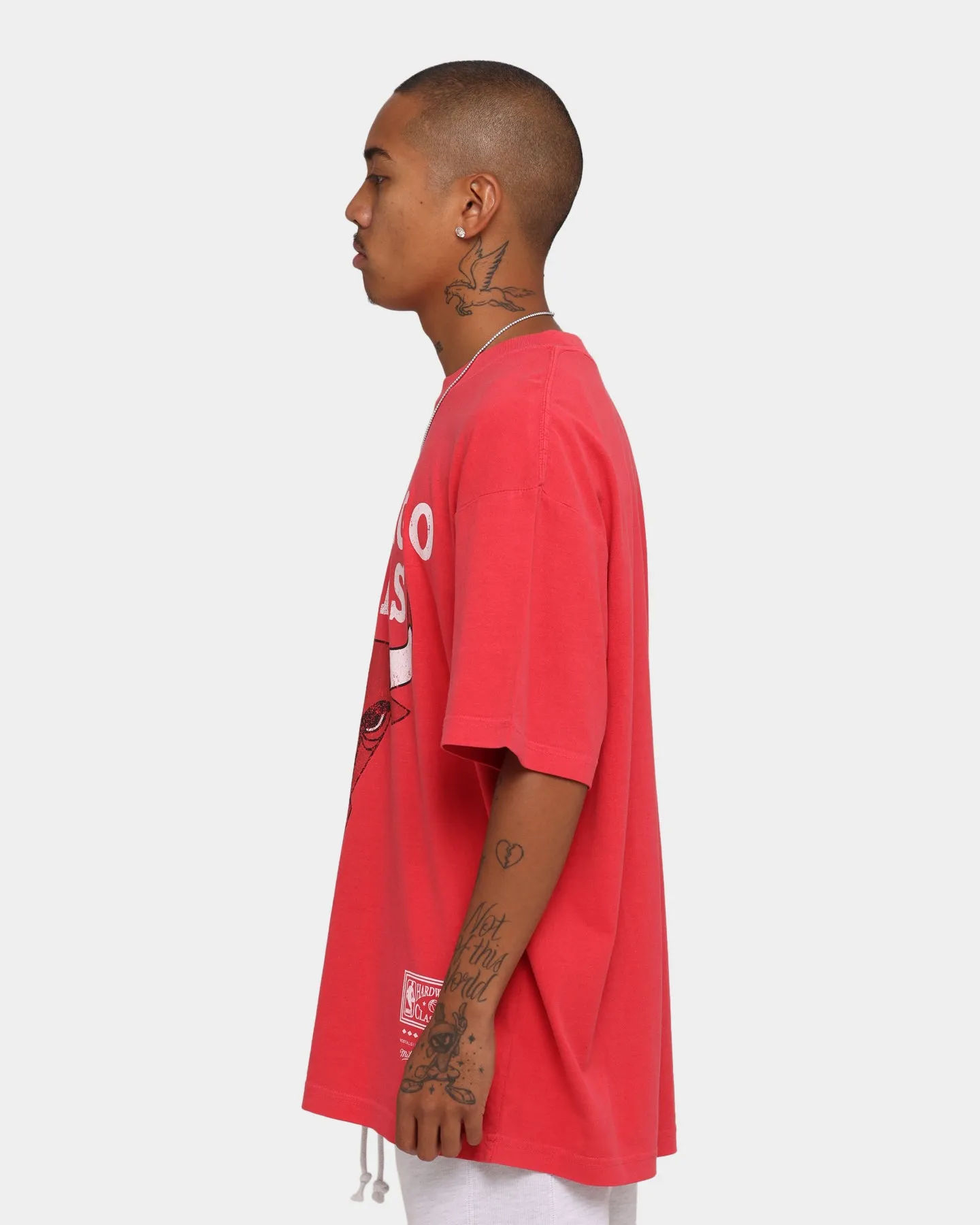 Mitchell & Ness Chicago Bulls Oversized TM CLR Logo T-shirt Faded Red