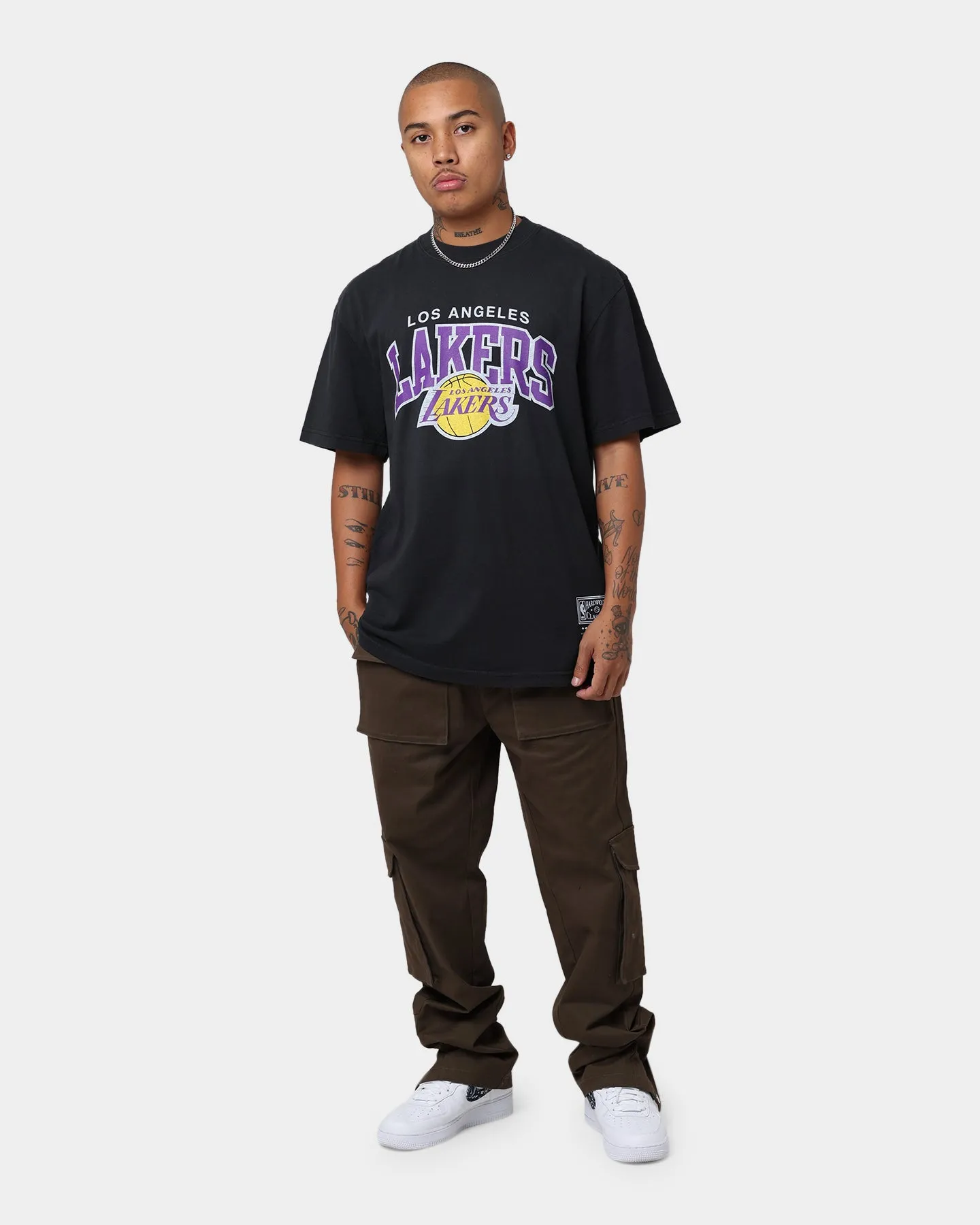 Mitchell & Ness Los Angeles Lakers Vintage Arch Short Sleeve T-Shirt Black