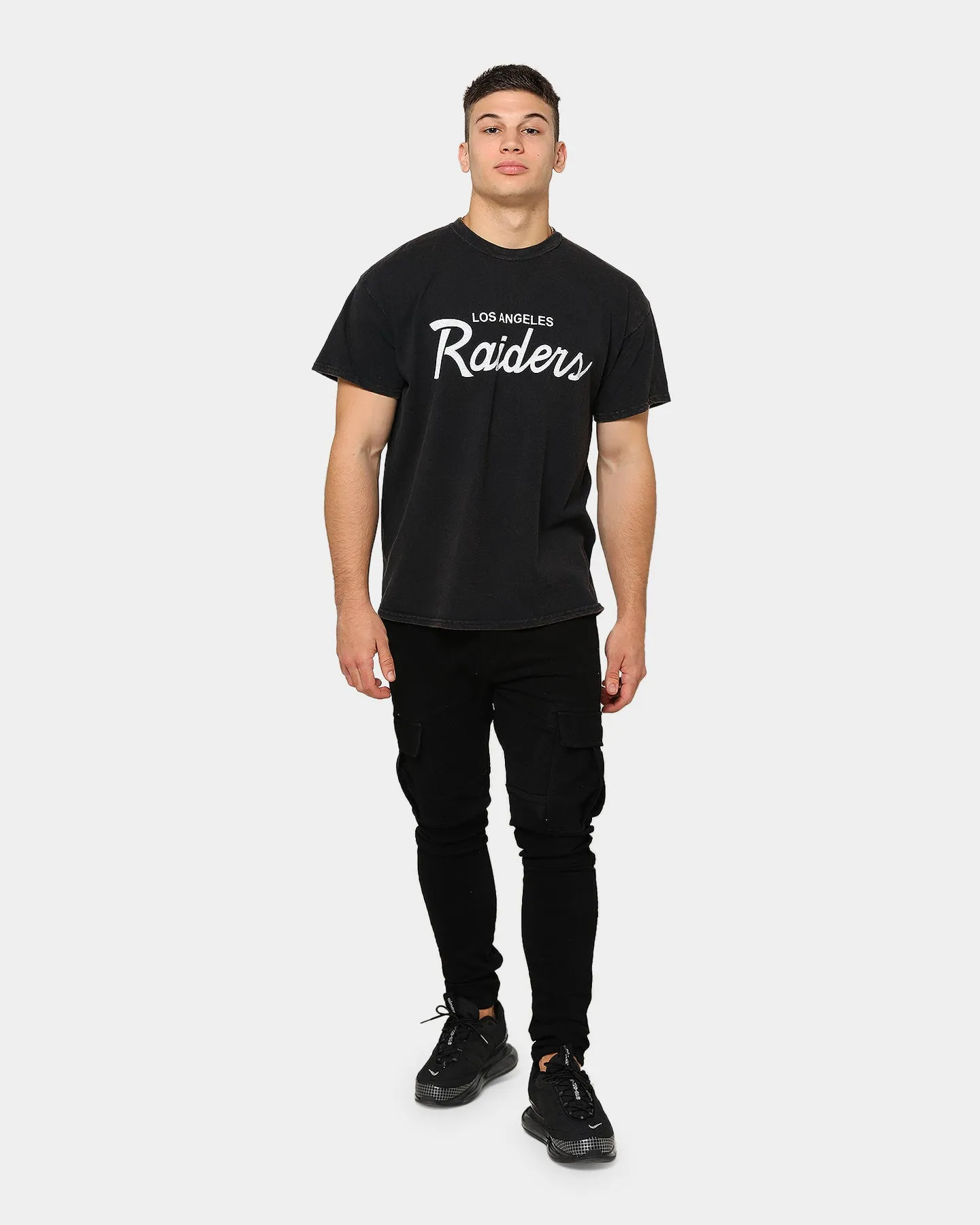 Mitchell & Ness Men's Los Angeles Raiders Script Wordmark T-Shirt Black