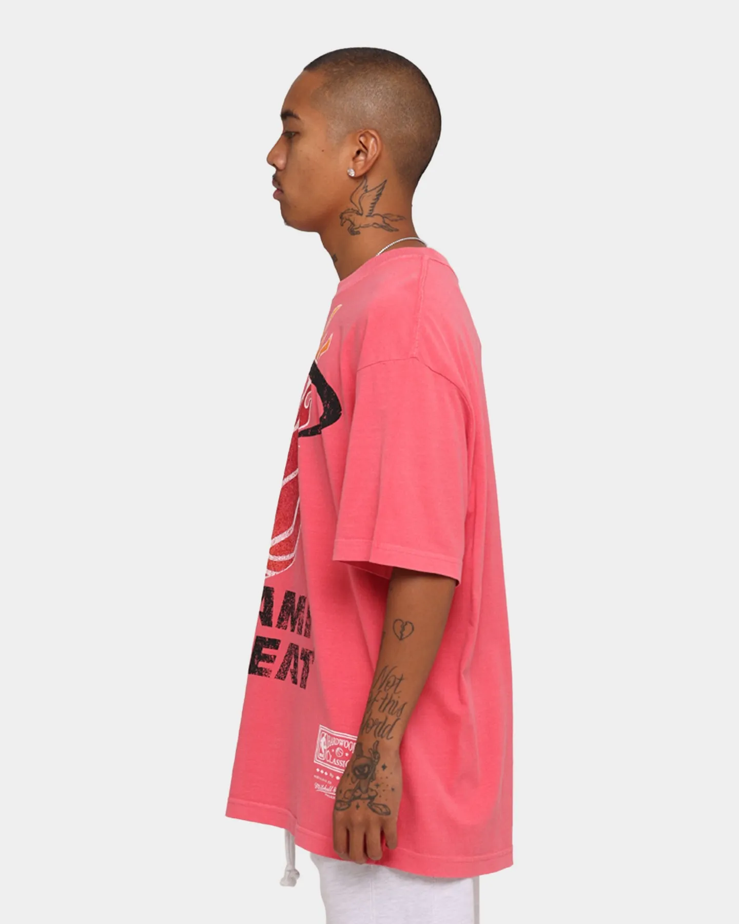 Mitchell & Ness Miami Heat Oversized TM CLR Logo T-shirt Faded Pink