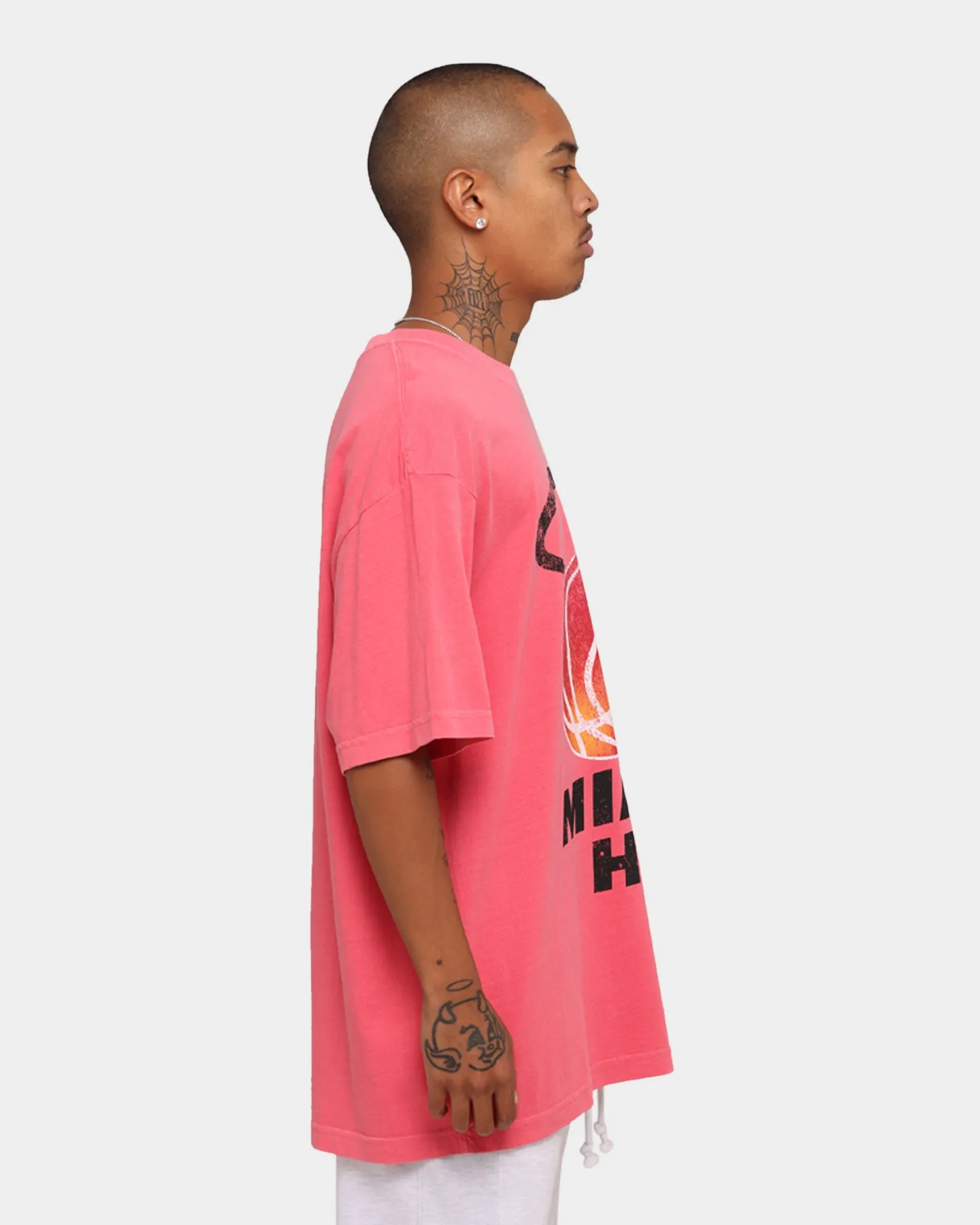 Mitchell & Ness Miami Heat Oversized TM CLR Logo T-shirt Faded Pink