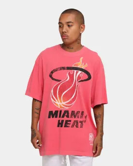 Mitchell & Ness Miami Heat Oversized TM CLR Logo T-shirt Faded Pink