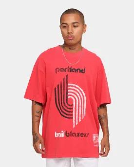 Mitchell & Ness Portland Trail Blazers Oversized TM CLR Logo T-shirt Faded Red