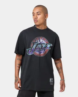 Mitchell & Ness Utah Jazz Oversized Logo Short Sleeve T-Shirt Vintage Black