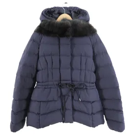 Moncler Grey Quilted Nylon Gracieux Fur Trim Hooded Down Coat - S (4/6)