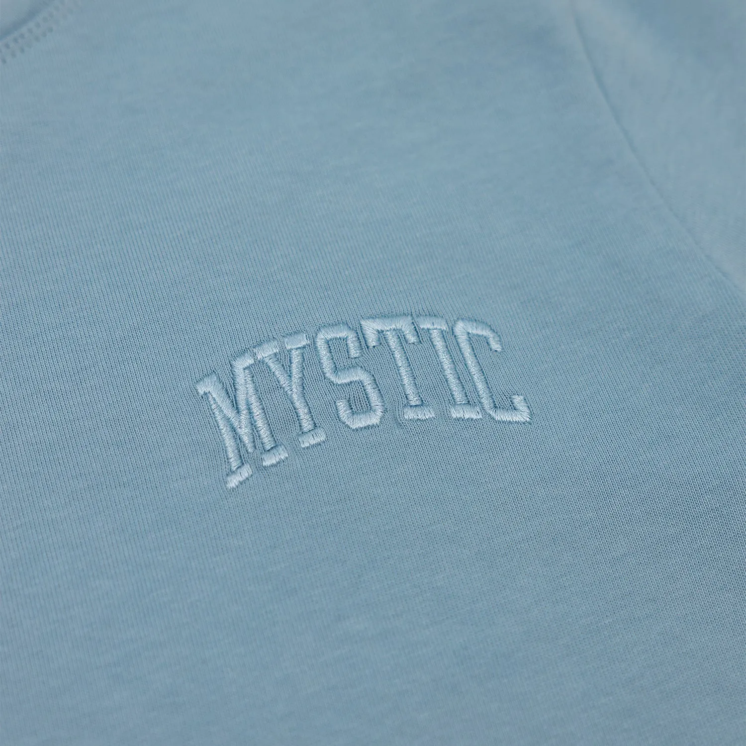 Mystic Embroidered Heavyweight Tonal T-Shirt in Light Blue