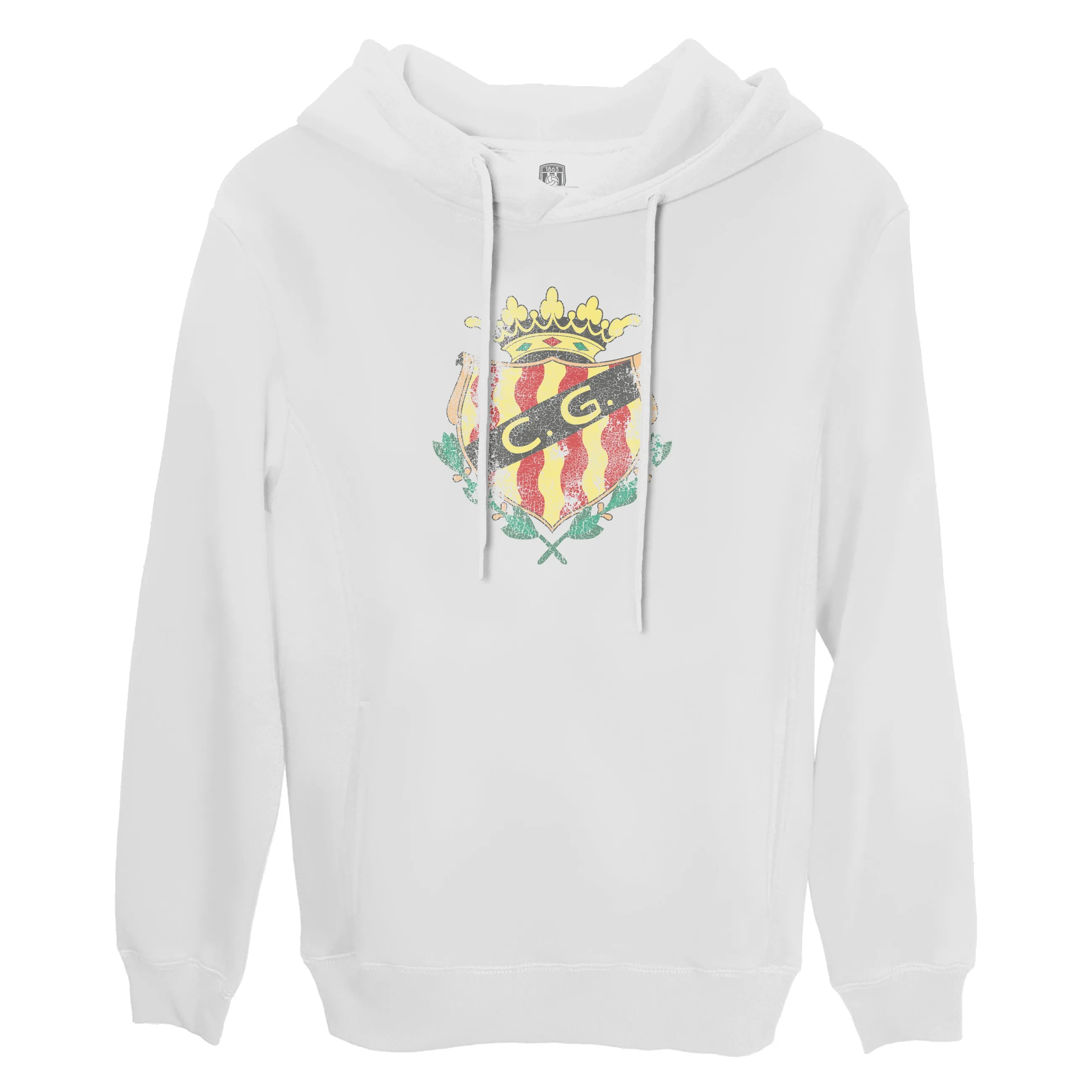 Nastic de Tarragona Color Badge Fleece Pullover Hoodie - White