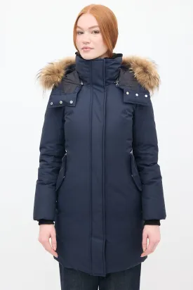 Navy Down & Fur Trim Parka