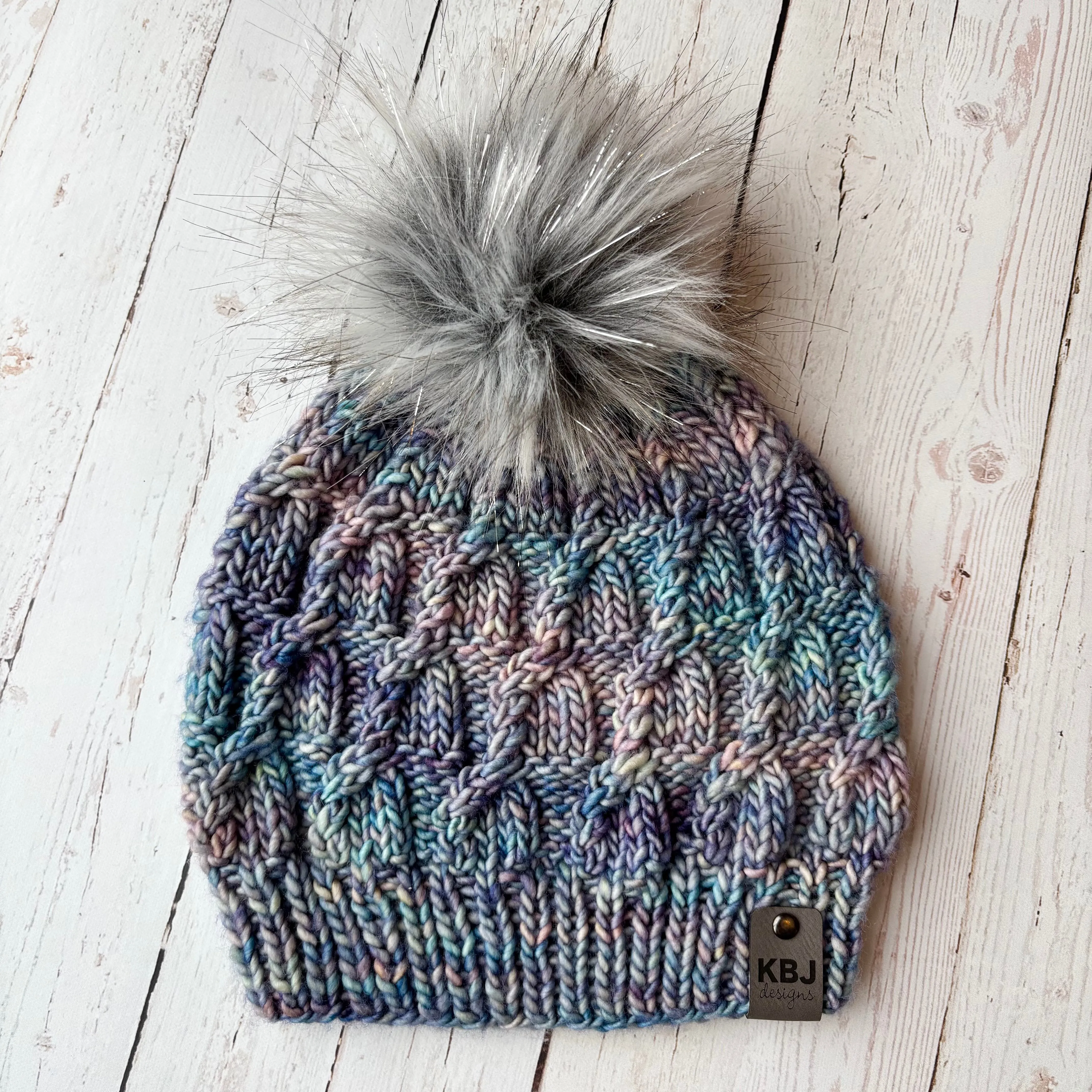 Nolita Slouch | LUXURY Handmade 100% Merino Wool Knit Beanie | Malabrigo Mecha | Detachable Faux Fur Pom Pom | ADULT size | Ready To Ship