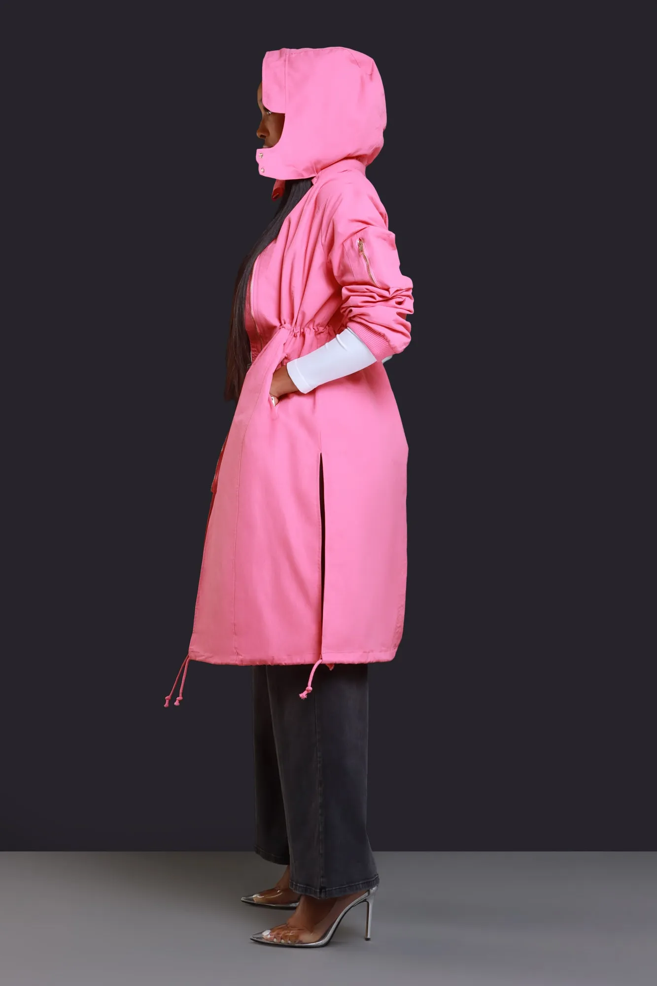 Not Your Average Bomber Parka - Pink