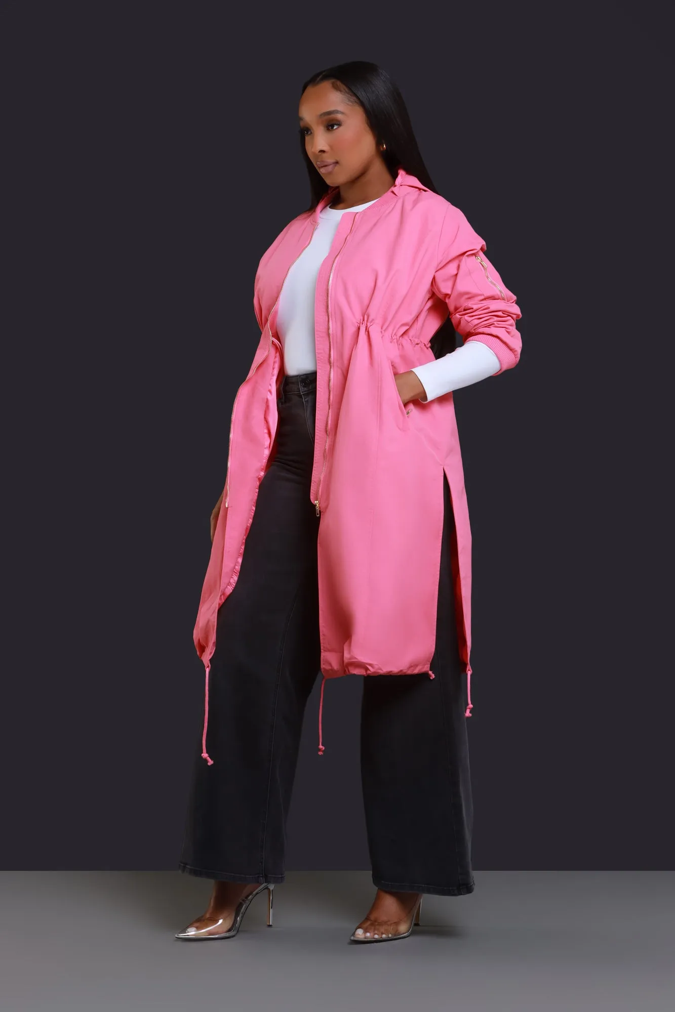 Not Your Average Bomber Parka - Pink