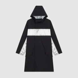 Parka With Inserted Stripe - Black