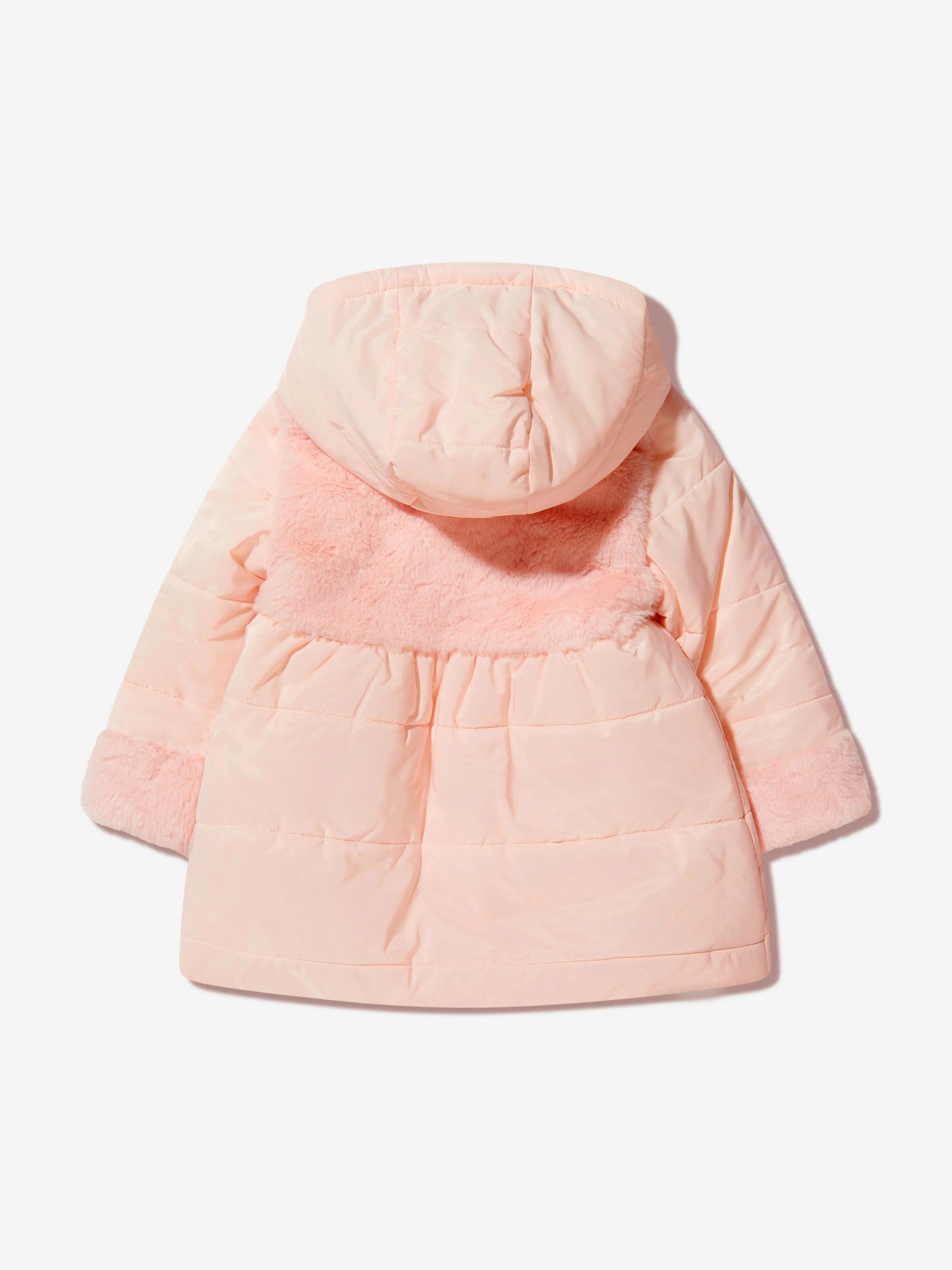 Patachou Girls Faux Fur Trim Hooded Coat