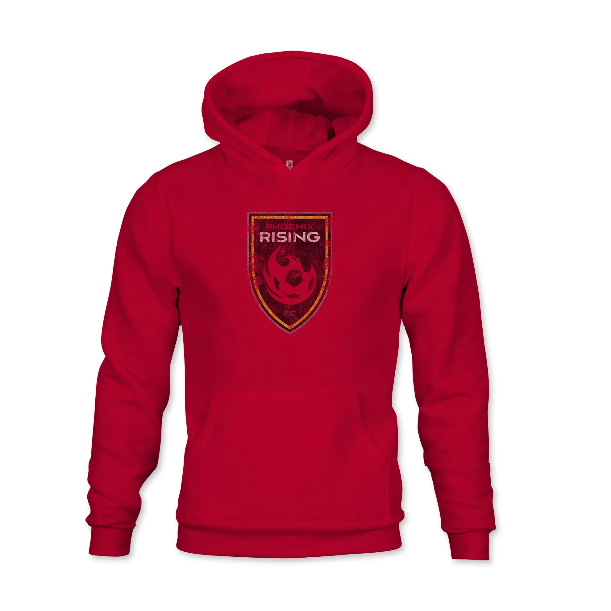 Phoenix Rising Color Badge Youth Fleece Pullover Hoodie - Red