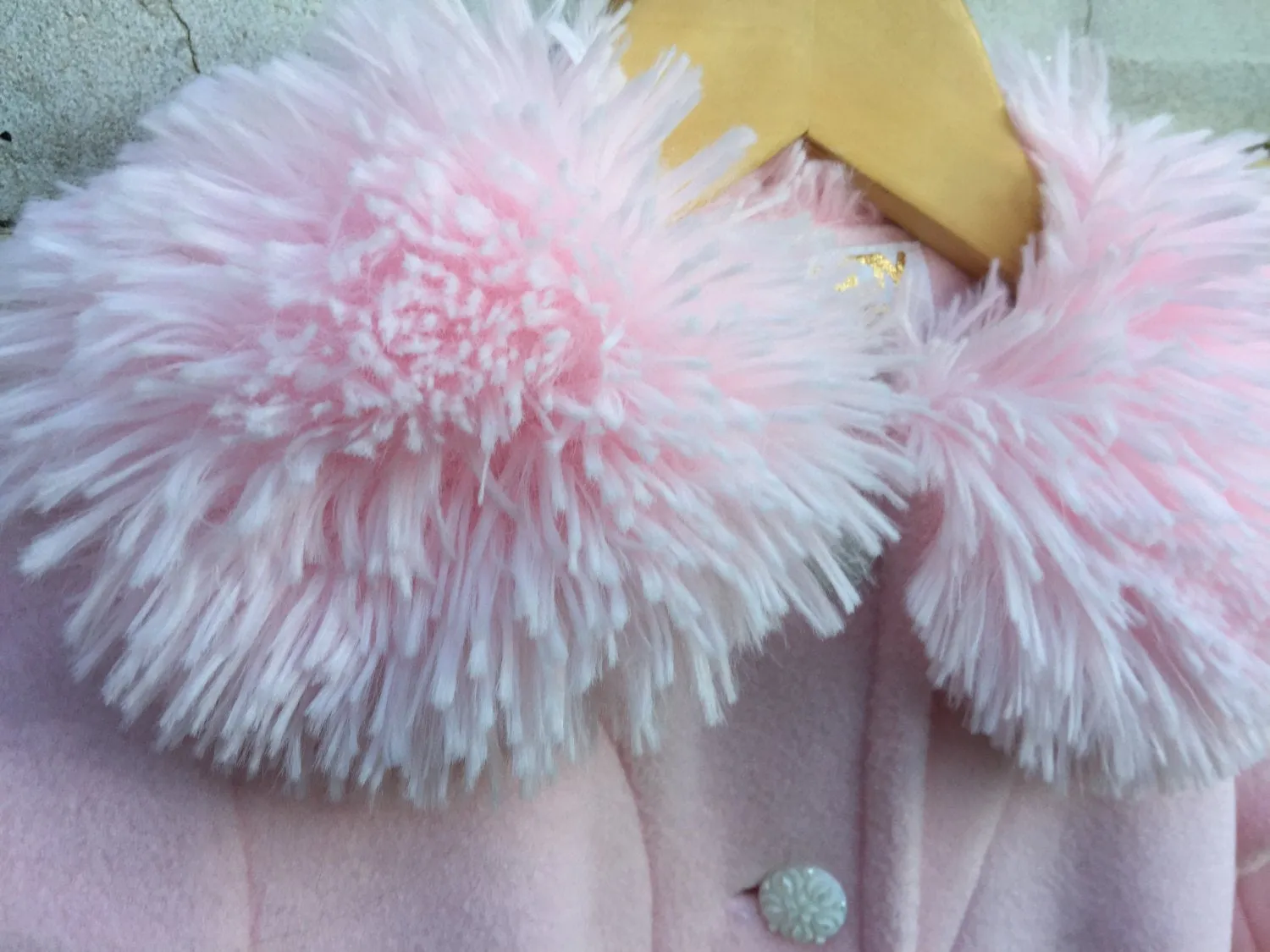 Pink Fur Trimmed Girls Coat