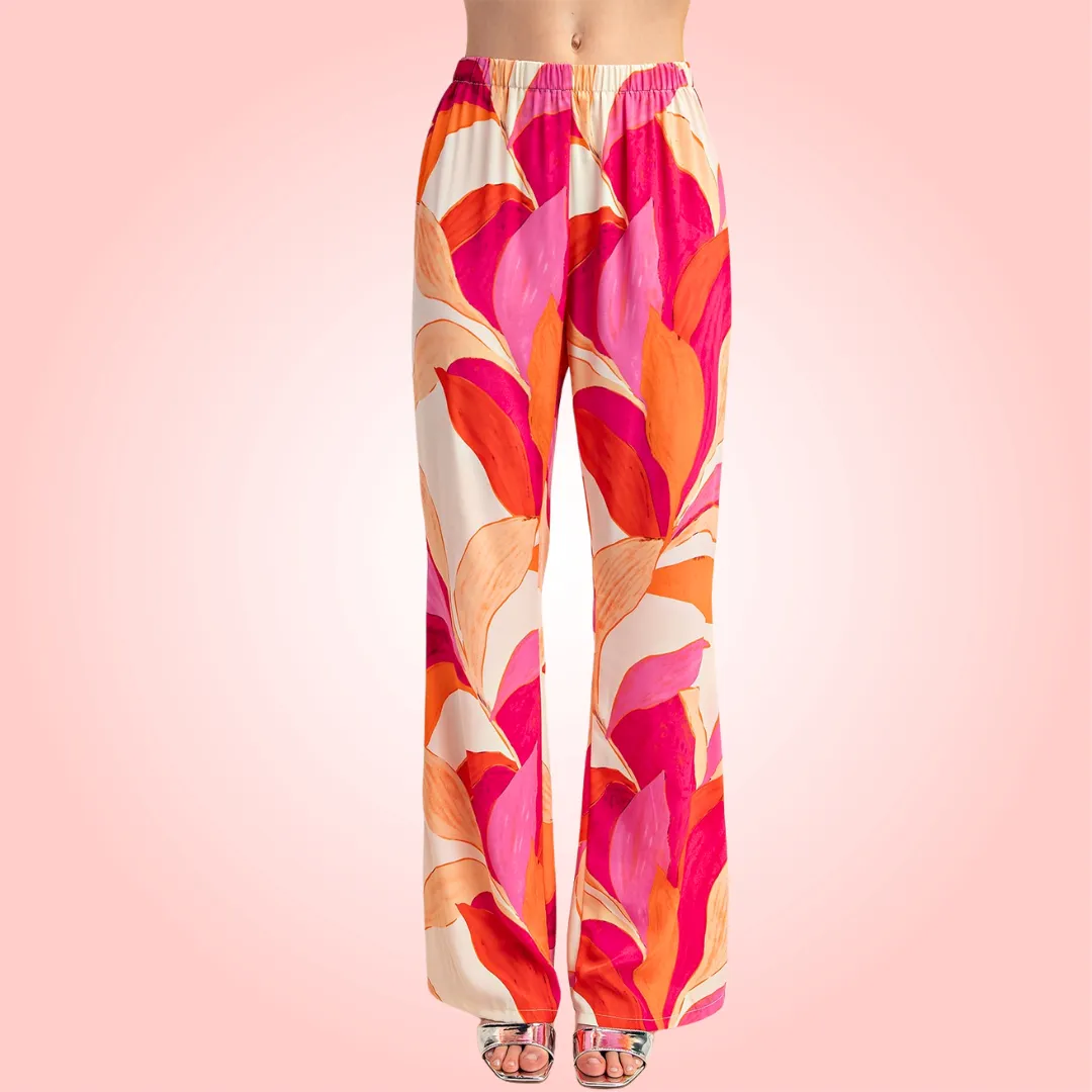 Printed Wide Leg Pants