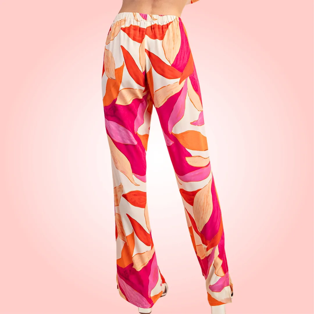 Printed Wide Leg Pants