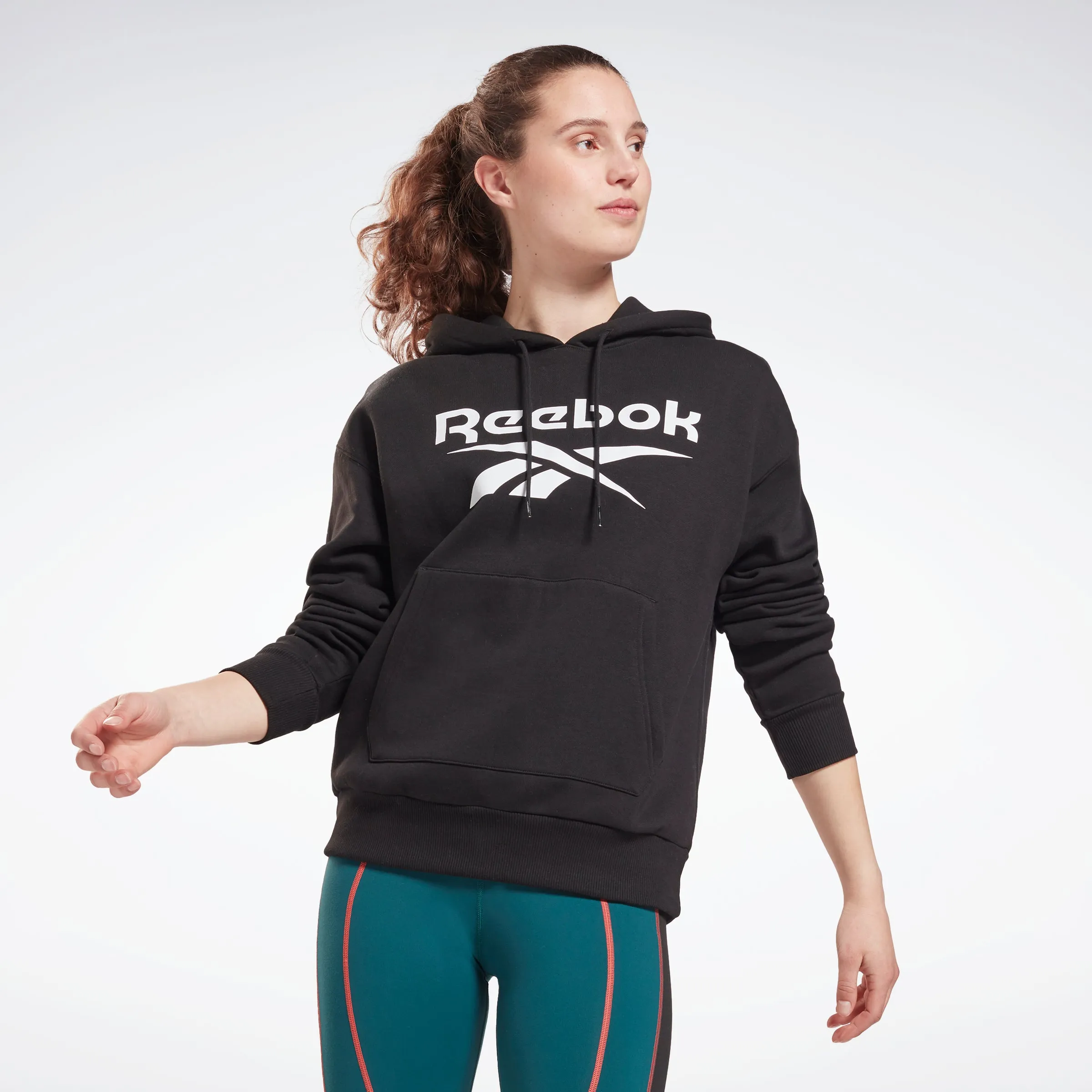 Reebok Apparel Women Reebok Identity Logo Fleece Hoodie Black