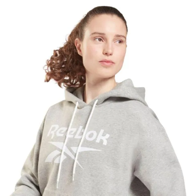 Reebok Identity Logo Fleece Pullover Women Training Sweatshirt Grey