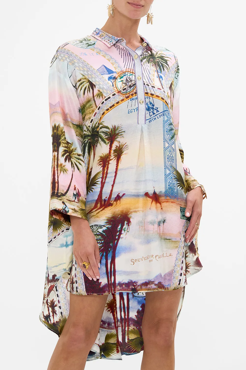 RELAXED HIGH LOW SHIRT DRESS CALL ME IN CAIRO