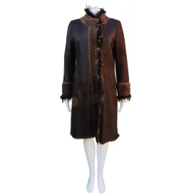 Rizal Leather Reversible Shearling Coat