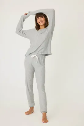 Silver Sparkle Thermal Ski Jammie Set