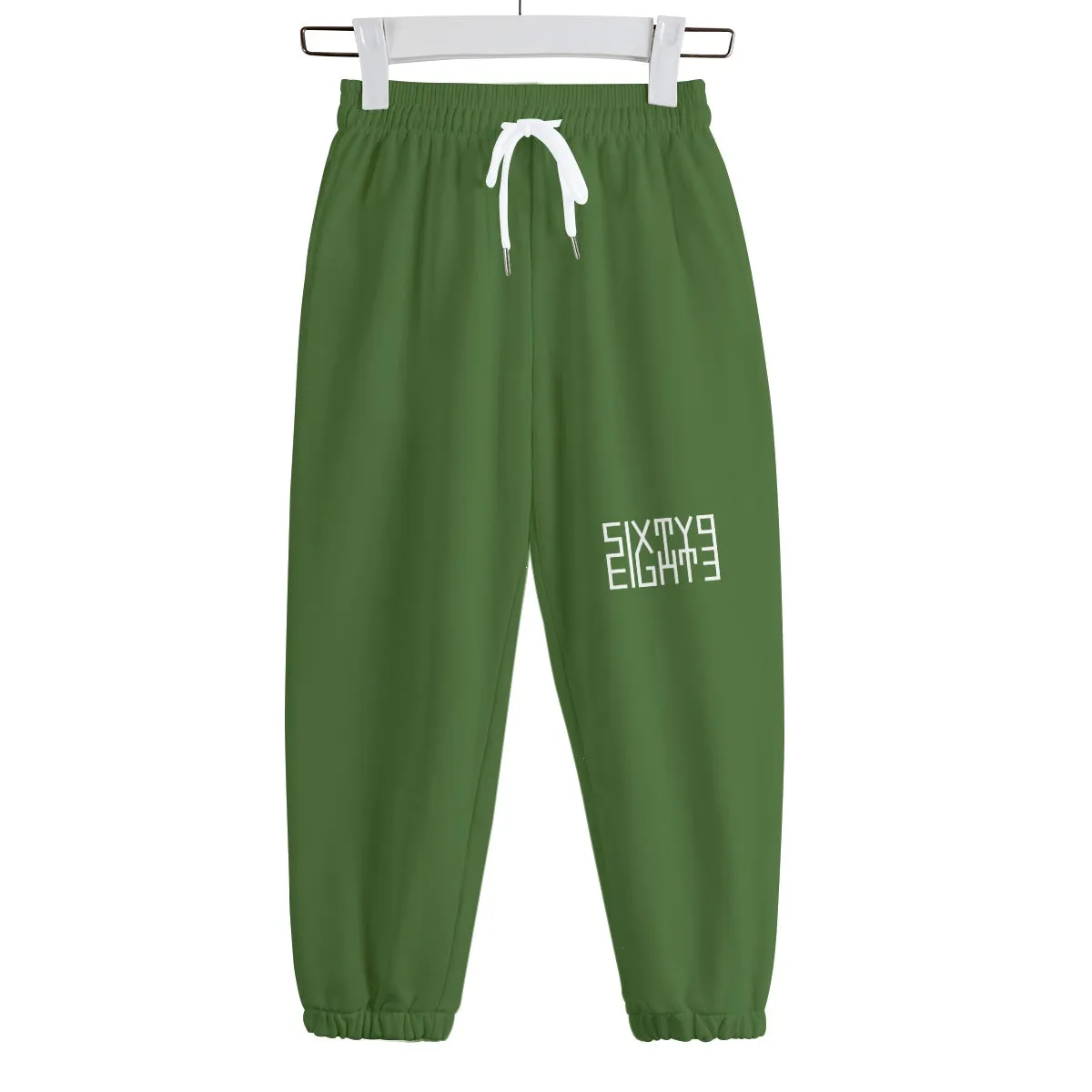 Sixty Eight 93 Logo White Forest Green Kid's Sweatpants