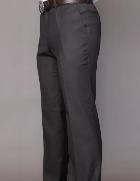 SLIM FIT FLAT FRONT DRESS PANTS, SUPER 150'S ITALIAN FABRIC | PA-200B-H.Charcoal