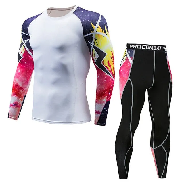 Thermal Underwear  Men Sets Compression Sweat Quick Drying Long Johns fitness