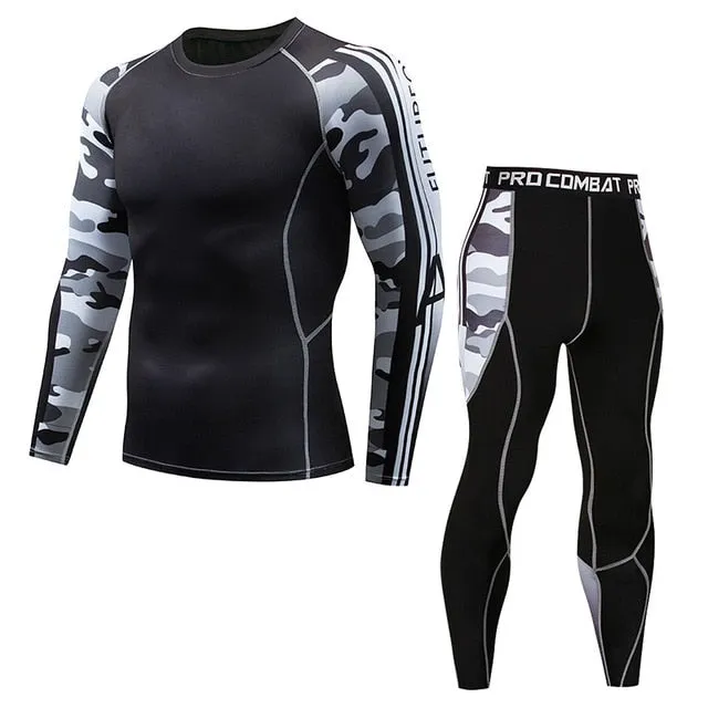 Thermal Underwear  Men Sets Compression Sweat Quick Drying Long Johns fitness