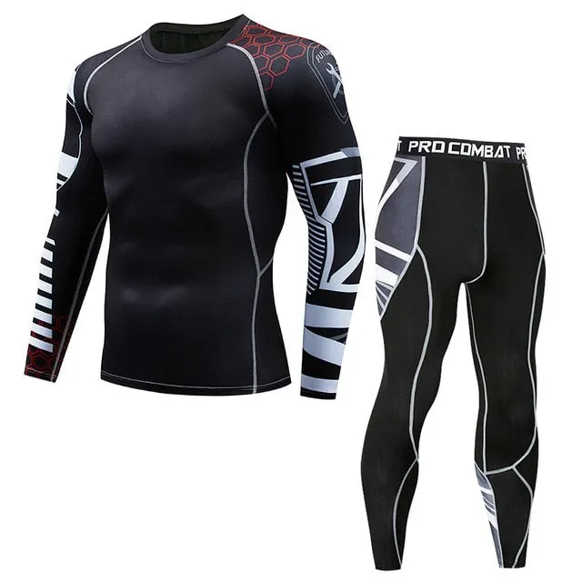 Thermal Underwear  Men Sets Compression Sweat Quick Drying Long Johns fitness