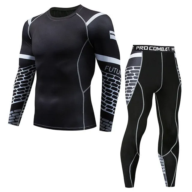 Thermal Underwear  Men Sets Compression Sweat Quick Drying Long Johns fitness