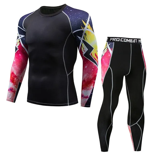 Thermal Underwear  Men Sets Compression Sweat Quick Drying Long Johns fitness