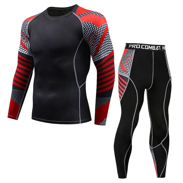 Thermal Underwear  Men Sets Compression Sweat Quick Drying Long Johns fitness