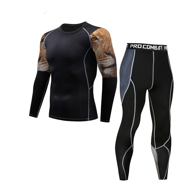 Thermal Underwear  Men Sets Compression Sweat Quick Drying Long Johns fitness