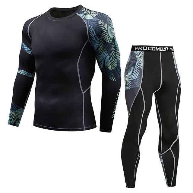 Thermal Underwear  Men Sets Compression Sweat Quick Drying Long Johns fitness