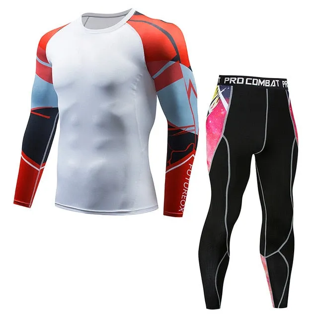 Thermal Underwear  Men Sets Compression Sweat Quick Drying Long Johns fitness