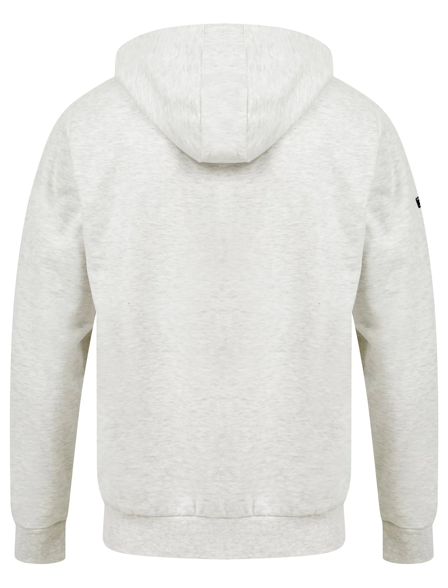 Tides Embossed Motif Brushback Fleece Pullover Hoodie in Ice Grey Marl - Tokyo Laundry