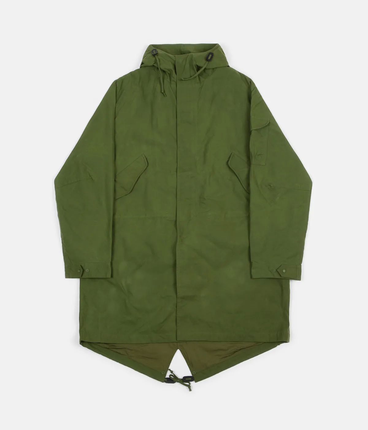 Universal Works Scottish Wax Cotton Parka - Green