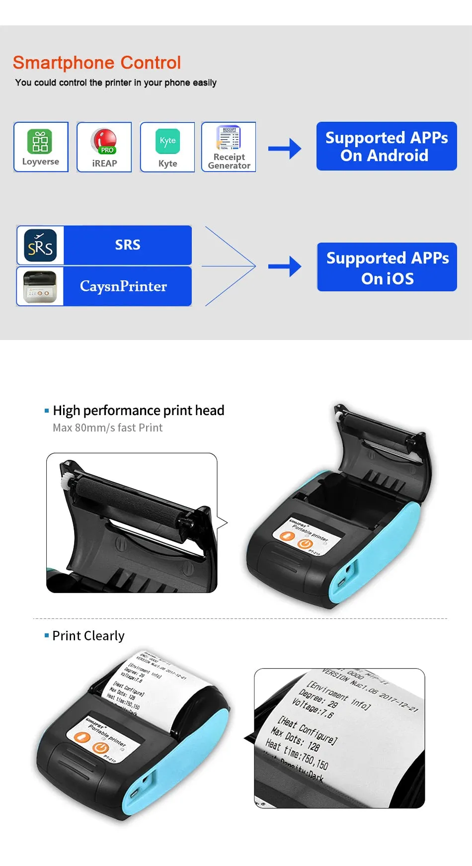 Wireless Mini Thermal Printers Portable Receipt Printer Bluetooth 58mm Mobile Phone Android POS PC Pocket Bill Makers Impresora