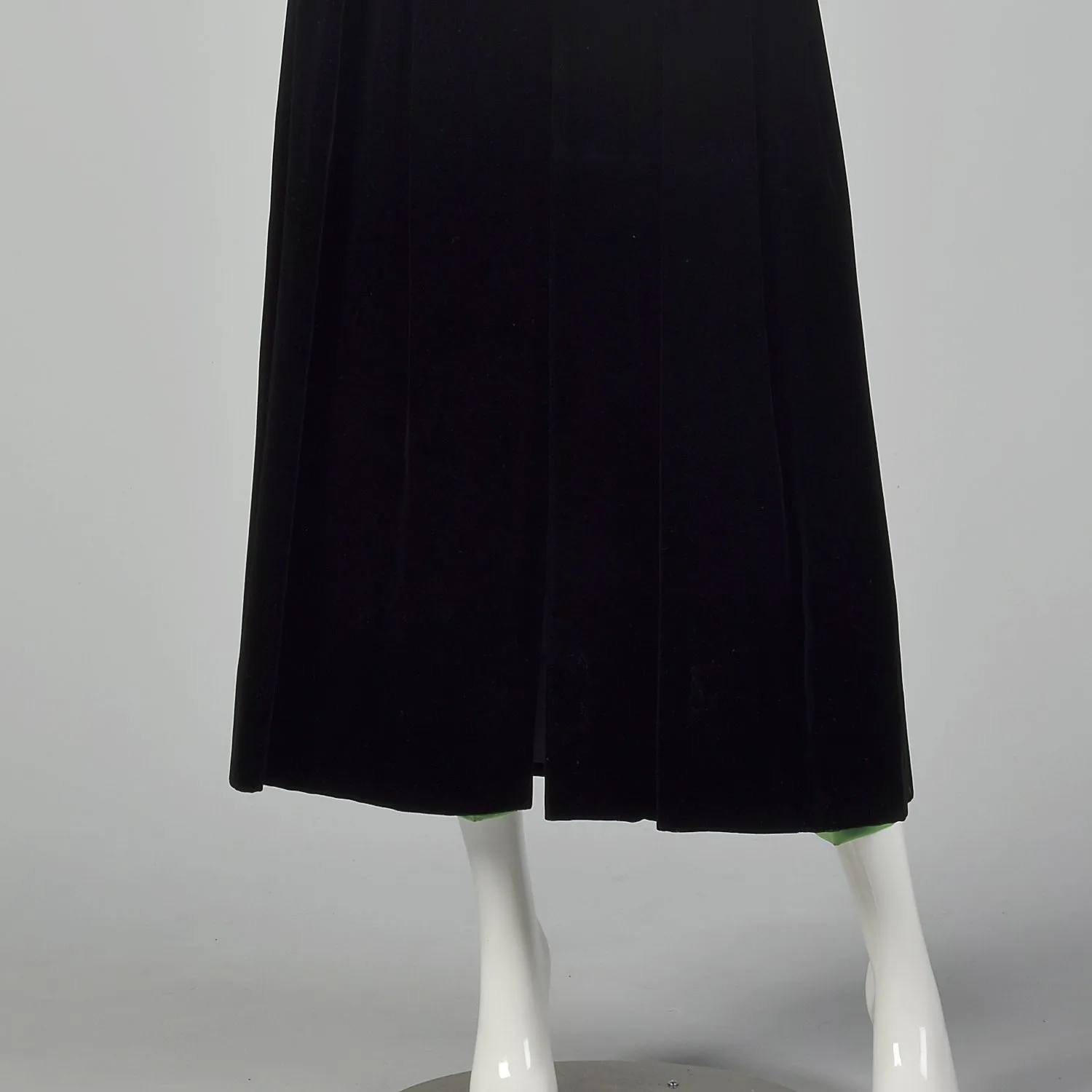 XS 1960s Black and Green Dress and Pants Hostess Set