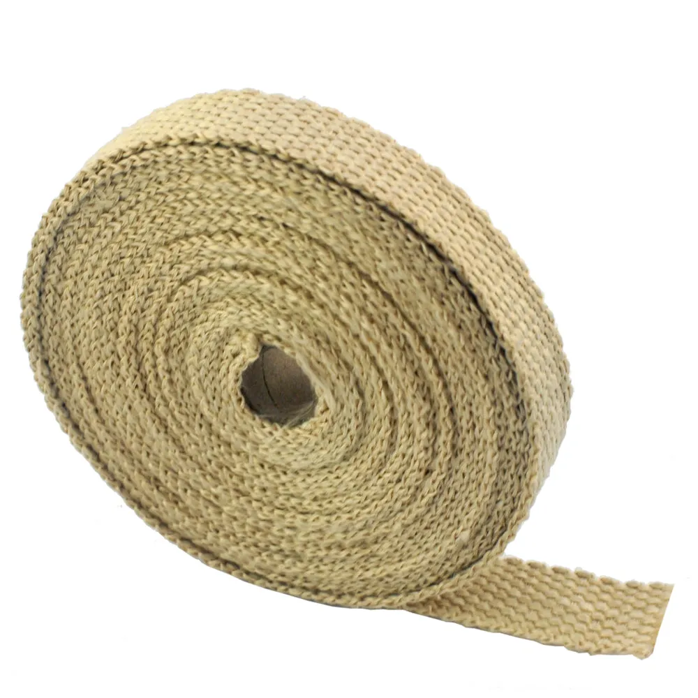 Yellow/Tan color exhaust wrap 1in   Stainless steel zip ties - 1in x 33ft